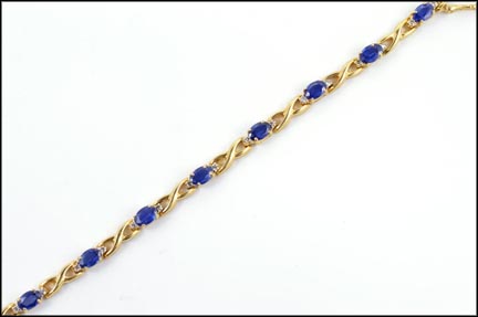 Iolite Tennis Bracelet in 14K Yellow Gold LARGE