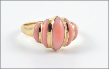 Coral Ring in 14K Yellow Gold LARGE