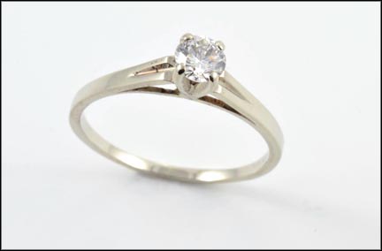 Diamond Engagement Ring in 14K White Gold LARGE