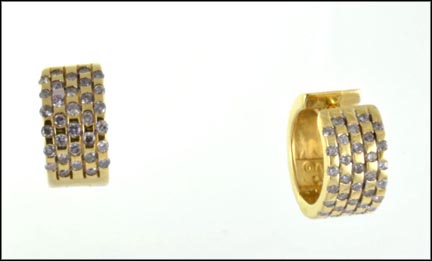 Diamond Huggie Earrings in 14K Yellow Gold LARGE