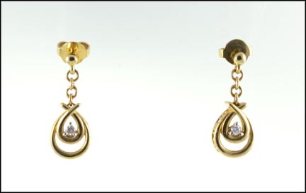 Diamond Dangle Earrings in 10K Yellow Gold MAIN
