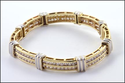 Diamond Tennis Bracelet in 14K Two-Tone Gold LARGE
