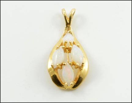 Opal Cluster Pendant in 14K Yellow Gold MAIN