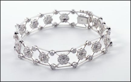 Fancy Diamond Bracelet in 14K White Gold MAIN