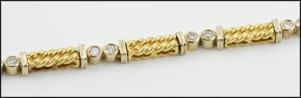 Diamond Bracelet in 14K Two-Tone Gold LARGE