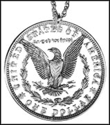 Morgan Dollar Reverse, with letters MAIN