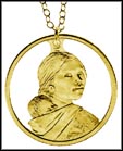 Sacagawea Dollar, with rim MAIN