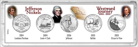 2004-2006 Jefferson Nickel Westward Journey 5-piece Set MAIN