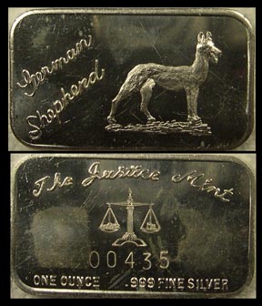 German Shepherd' Art Bar by Justice Mint. MAIN