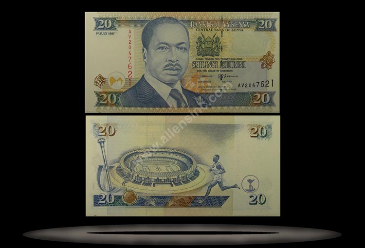 Kenya Banknote, 20 Shillings, 1.7.1997, P#35b MAIN