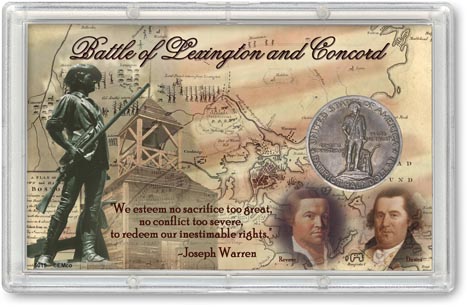 Battle of Lexington and Concord Commemorative Half Dollar Display LARGE