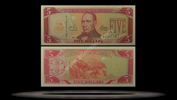 Liberia Banknote, 5 Dollars, 2003, P#26 MAIN