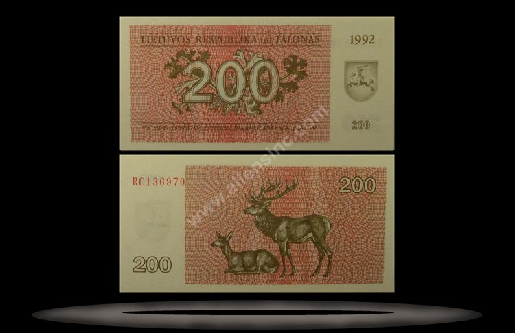 Lithuania Banknote, 200 Talonas, 1992, P#43a MAIN