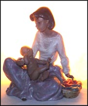 Dressing The Baby, Lladro Figurine  #12289 MAIN