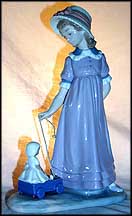 Pulling Doll's Carriage, Lladro Figurine  #5044 MAIN