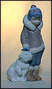 Eskimo Boy with Pet, Lladro Figurine  #5238 MAIN