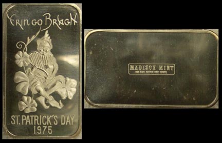 St. Patrick's Day 1975' Art Bar by Madison Mint. MAIN