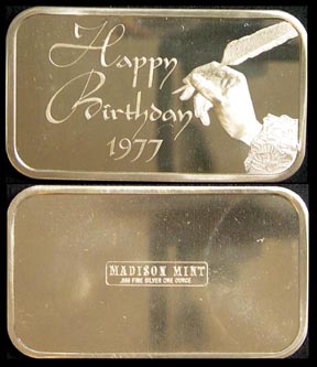 Happy Birthday 1977' Art Bar by Madison Mint. MAIN