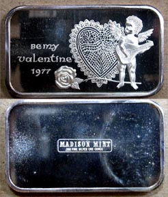 Be My Valentine 1977' Art Bar by Madison Mint. MAIN