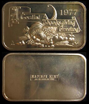 Thanksgiving 1977' Art Bar by Madison Mint. MAIN