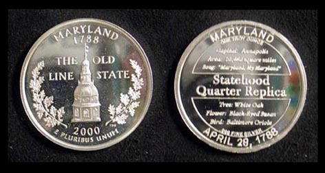 Maryland Quarter Replica' Art Bar. MAIN