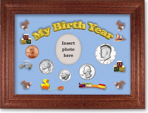 1978 My Birth Year Coin Gift Set with a blue background and cherry frame MAIN