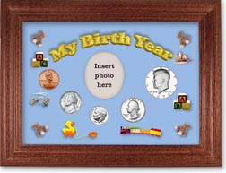 1978 My Birth Year Coin Gift Set with a blue background and cherry frame THUMBNAIL