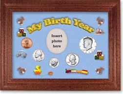1979 My Birth Year Coin Gift Set with a blue background and cherry frame THUMBNAIL