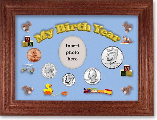 1995 My Birth Year Coin Gift Set with a blue background and cherry frame MAIN