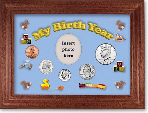1999 My Birth Year Coin Gift Set with a blue background and cherry frame MAIN