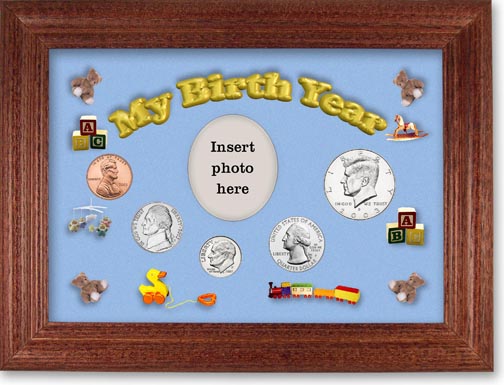 2003 My Birth Year Coin Gift Set with a blue background and cherry frame LARGE