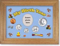 1967 My Birth Year Coin Gift Set with a blue background and wheat frame THUMBNAIL