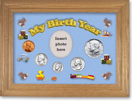 1969 My Birth Year Coin Gift Set with a blue background and wheat frame MAIN