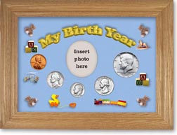 1969 My Birth Year Coin Gift Set with a blue background and wheat frame THUMBNAIL