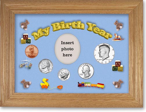 1978 My Birth Year Coin Gift Set with a blue background and wheat frame MAIN