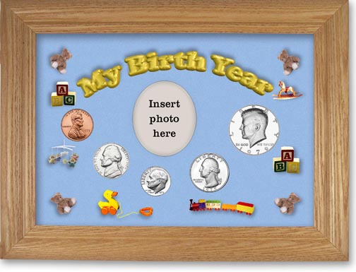 1979 My Birth Year Coin Gift Set with a blue background and wheat frame MAIN