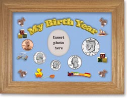 1983 My Birth Year Coin Gift Set with a blue background and wheat frame THUMBNAIL