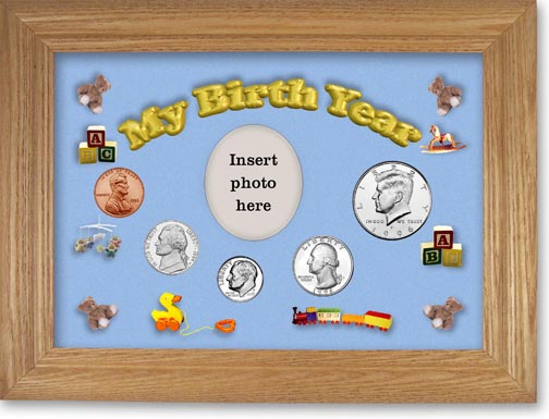1996 My Birth Year Coin Gift Set with a blue background and wheat frame MAIN