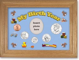 2013 My Birth Year Coin Gift Set with a blue background and wheat frame THUMBNAIL