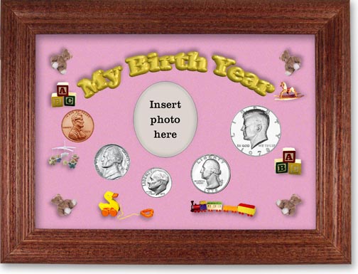 1978 My Birth Year Coin Gift Set with a pink background and cherry frame MAIN