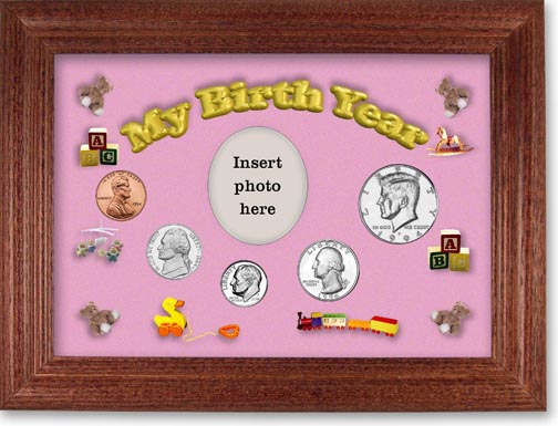 1994 My Birth Year Coin Gift Set with a pink background and cherry frame MAIN