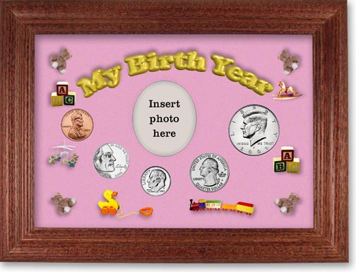 2005 My Birth Year Coin Gift Set with a pink background and cherry frame MAIN