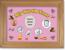 1978 My Birth Year Coin Gift Set with a pink background and wheat frame THUMBNAIL