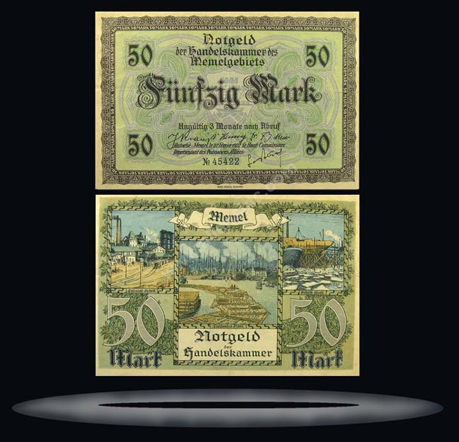 French Administration, Memel Banknote, 50 Mark, 22.2.1922, P#7b MAIN