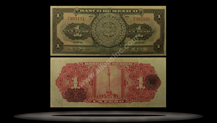 Mexico Banknote, 1 Peso, P#28d MAIN