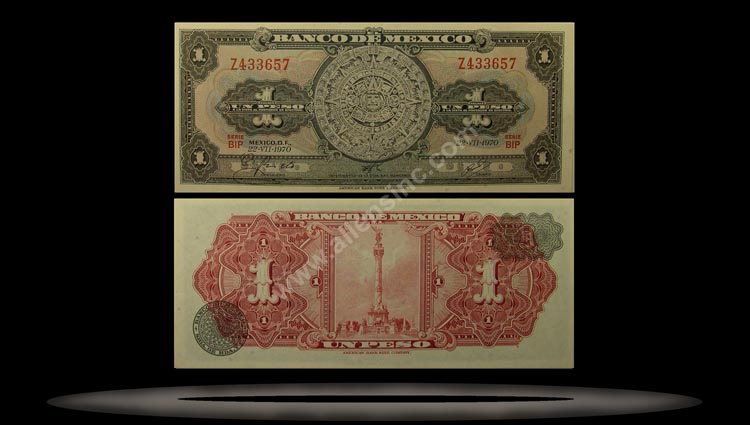 Mexico Banknote, 1 Peso, 22.7.1970, P#59l MAIN