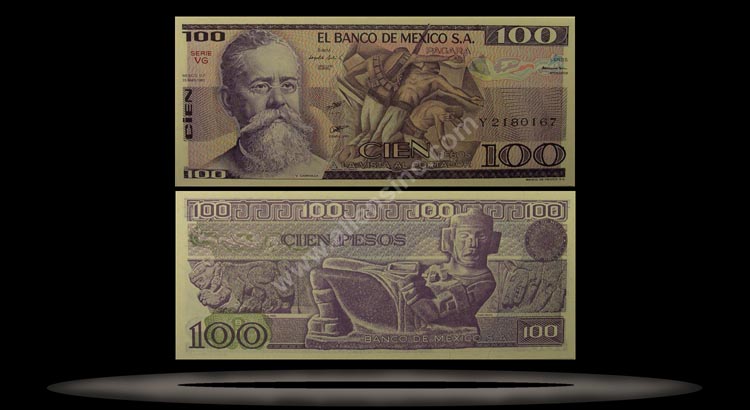 Mexico Banknote, 100 Pesos, 25.3.1982, P#74c MAIN