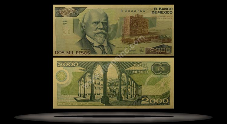 Mexico Banknote, 2000 Pesos, 24.2.1987, P#86b MAIN