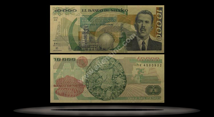 Mexico Banknote, 10,000 Pesos, 16.5.1991, P#90d MAIN