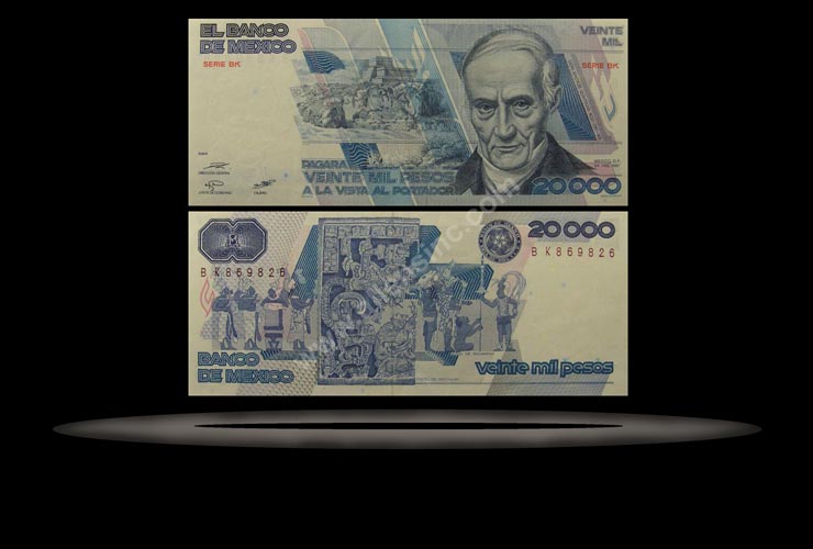 Mexico Banknote, 20,000 Pesos, 24.2.1987, P#91b MAIN